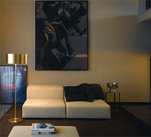 Belysning - Golvlampa - Oluce Switch 306 Guld